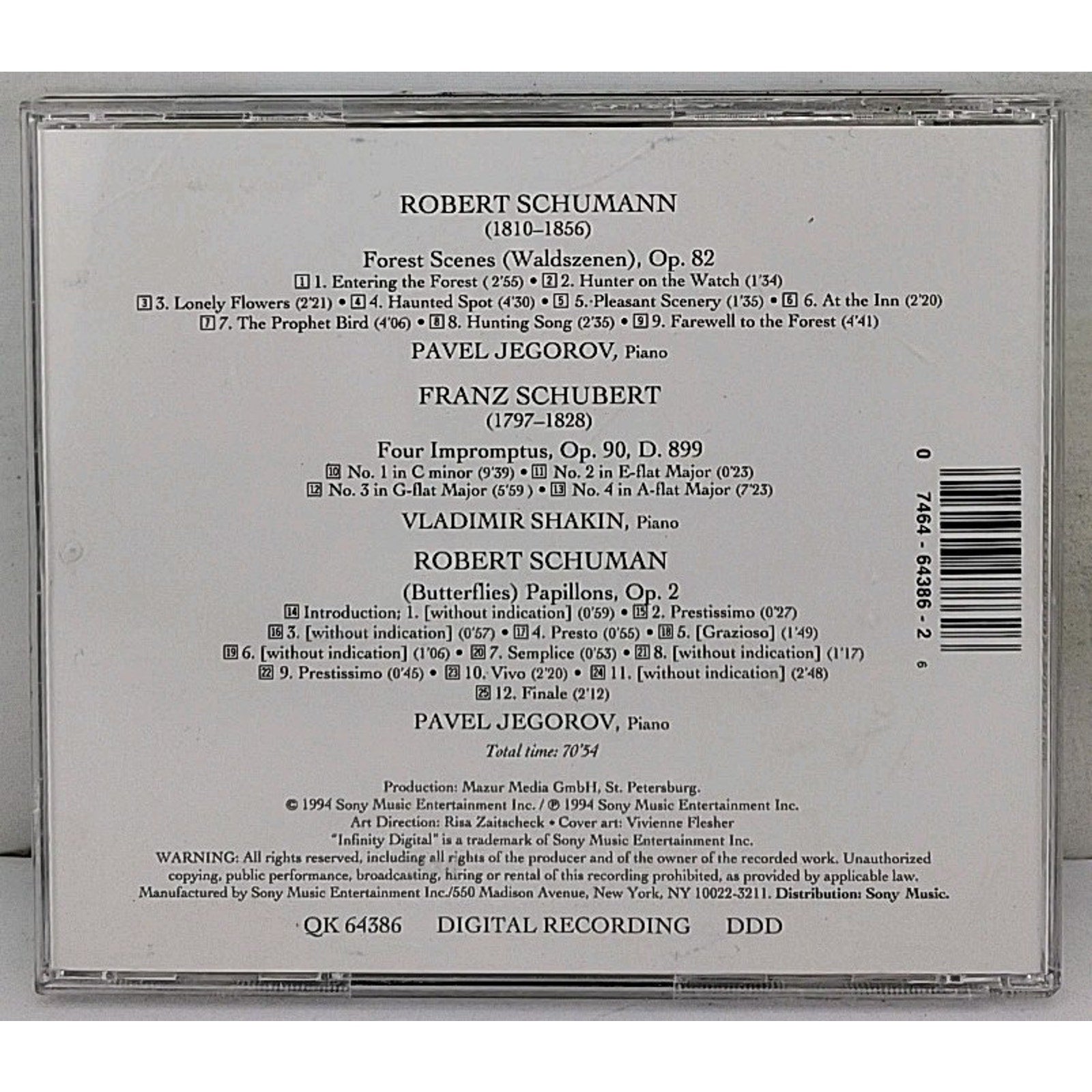 Forest Scenes / Papillons / Impromptus by Schumann / Schubert (CD, 1994)