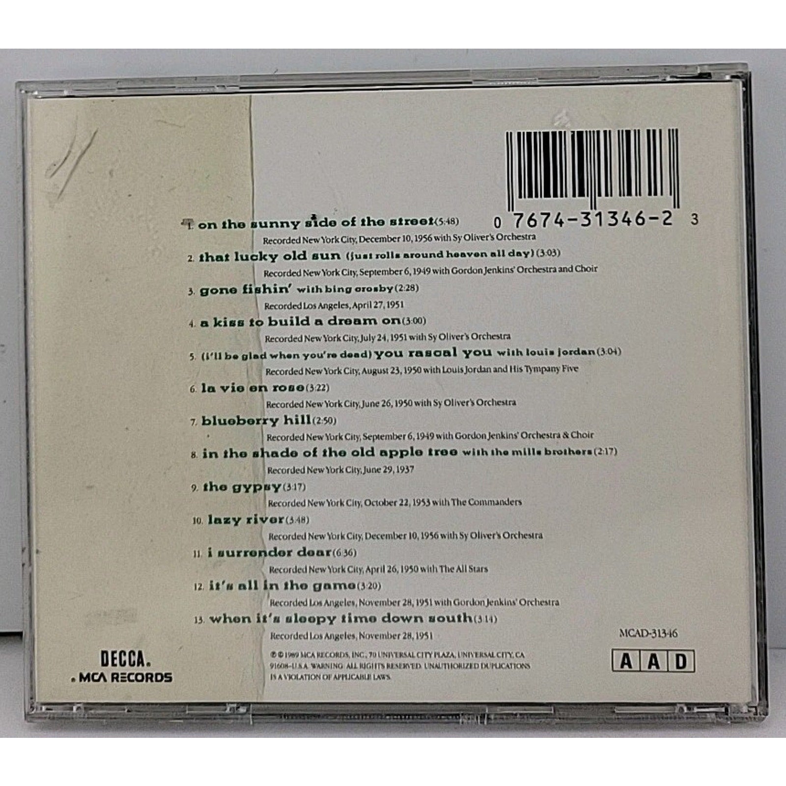 No. 1 Best of the Decca Years by Louis Armstrong (CD, 1989)