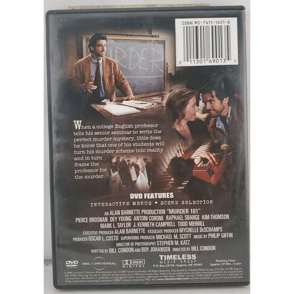 Murder 101 (DVD, 1991)