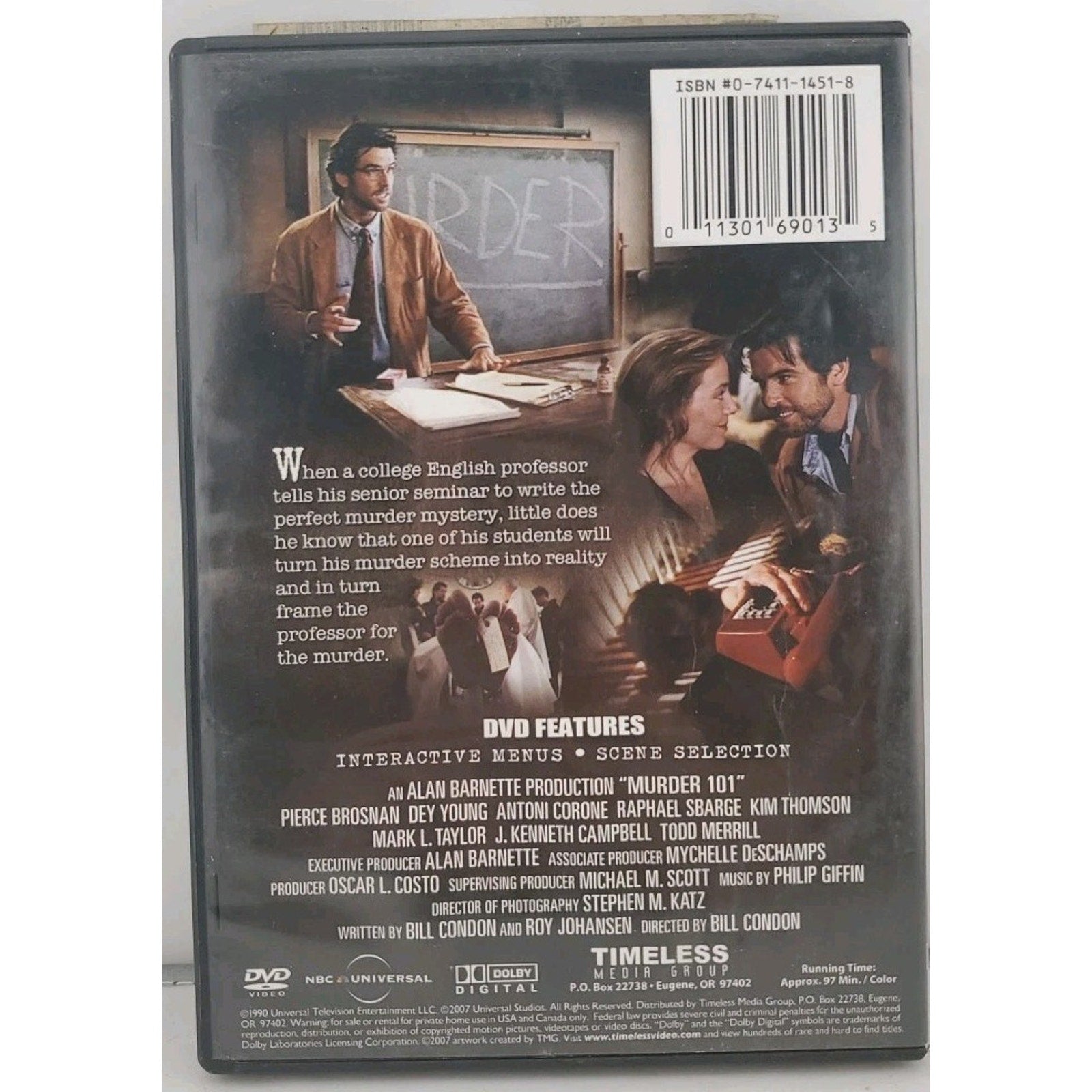 Murder 101 (DVD, 1991)
