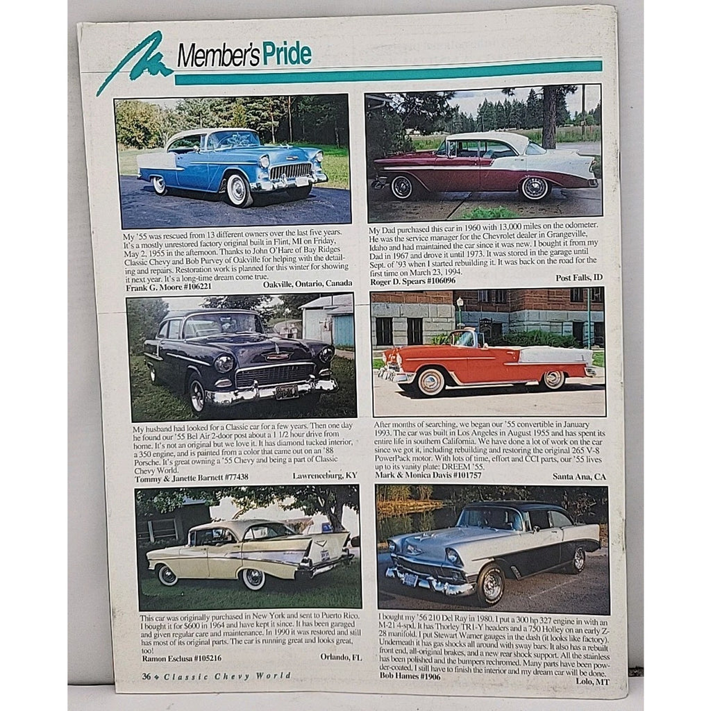 Classic Chevy World Magazine - January 1995 - Volume 21 Number 1