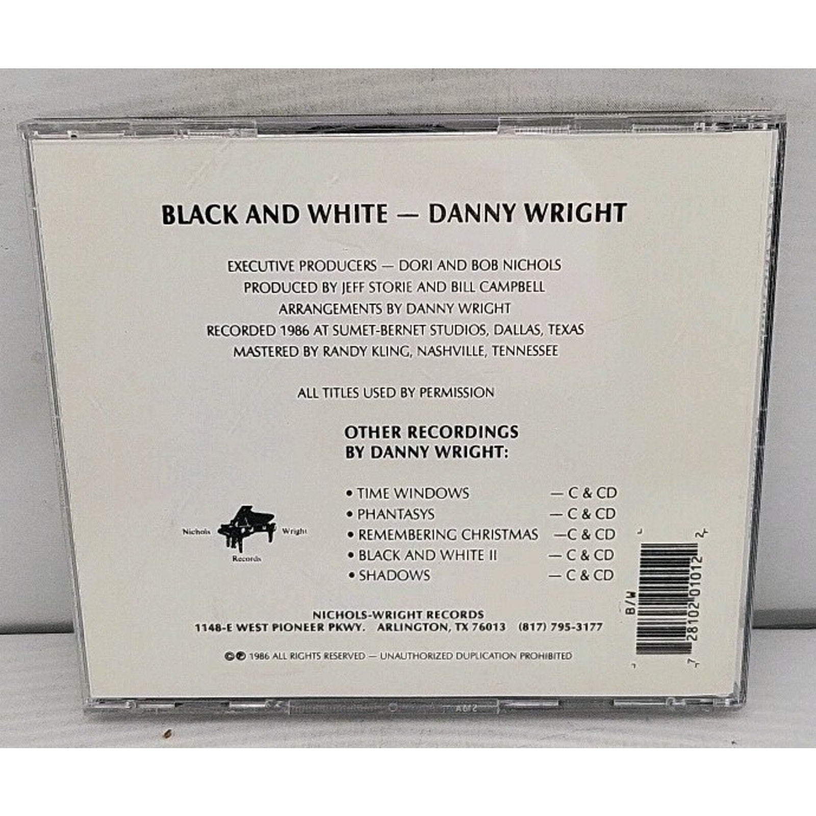 Black & White by Danny Wright (CD, 1991)
