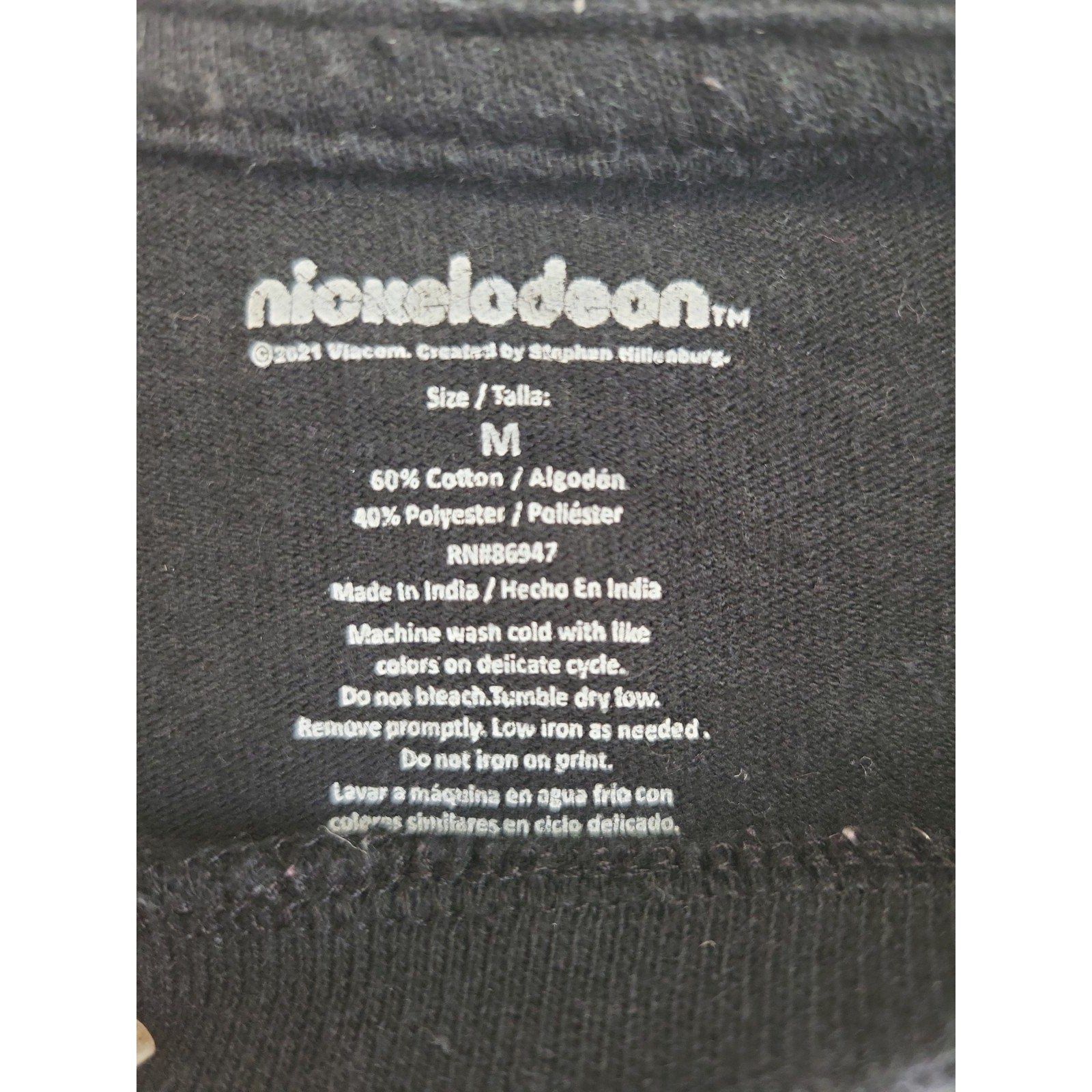 Nickelodeon Hey Arnold Black Tee Shirt Unisex Medium Cotton/polyester