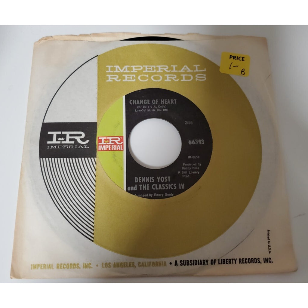 Dennis Yost and The Classics IV - Rainy Day - 45RPM Record - Singles