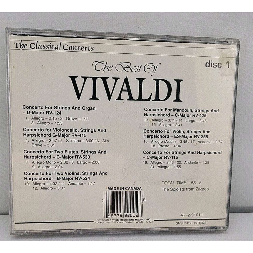 The Best of Vivaldi CD the Classical Concerts Disc 1