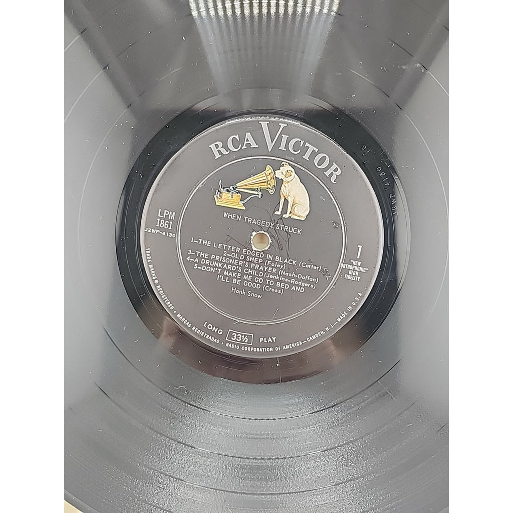 1957 Hank Snow When Tragedy Struck Mono LP RCA Victor LPM 1861 Country