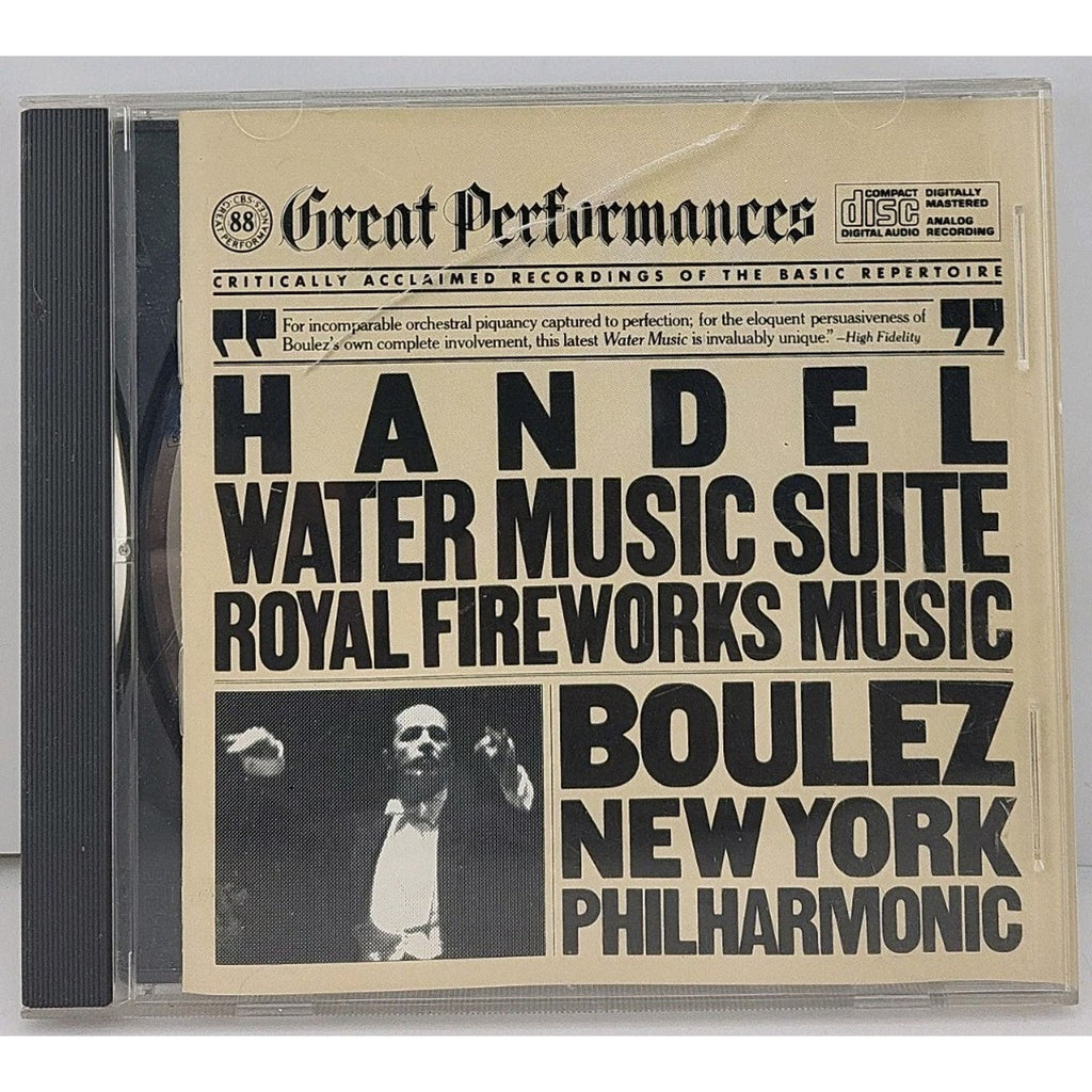 Water Music Suite Royal Firewor by Handel / Boulez / Nyp (CD, 1990)