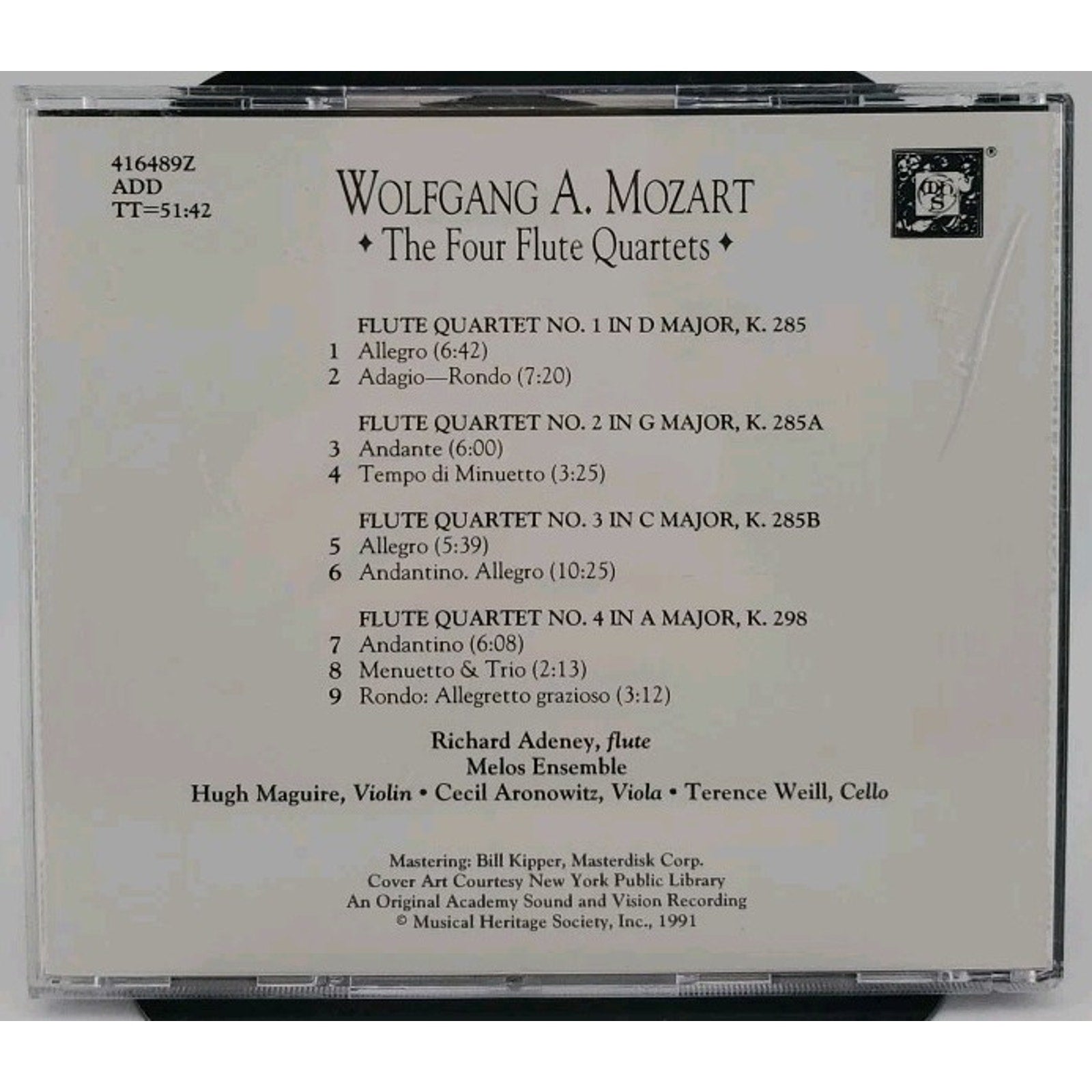 Mozart - The Four Flute Quartets CD