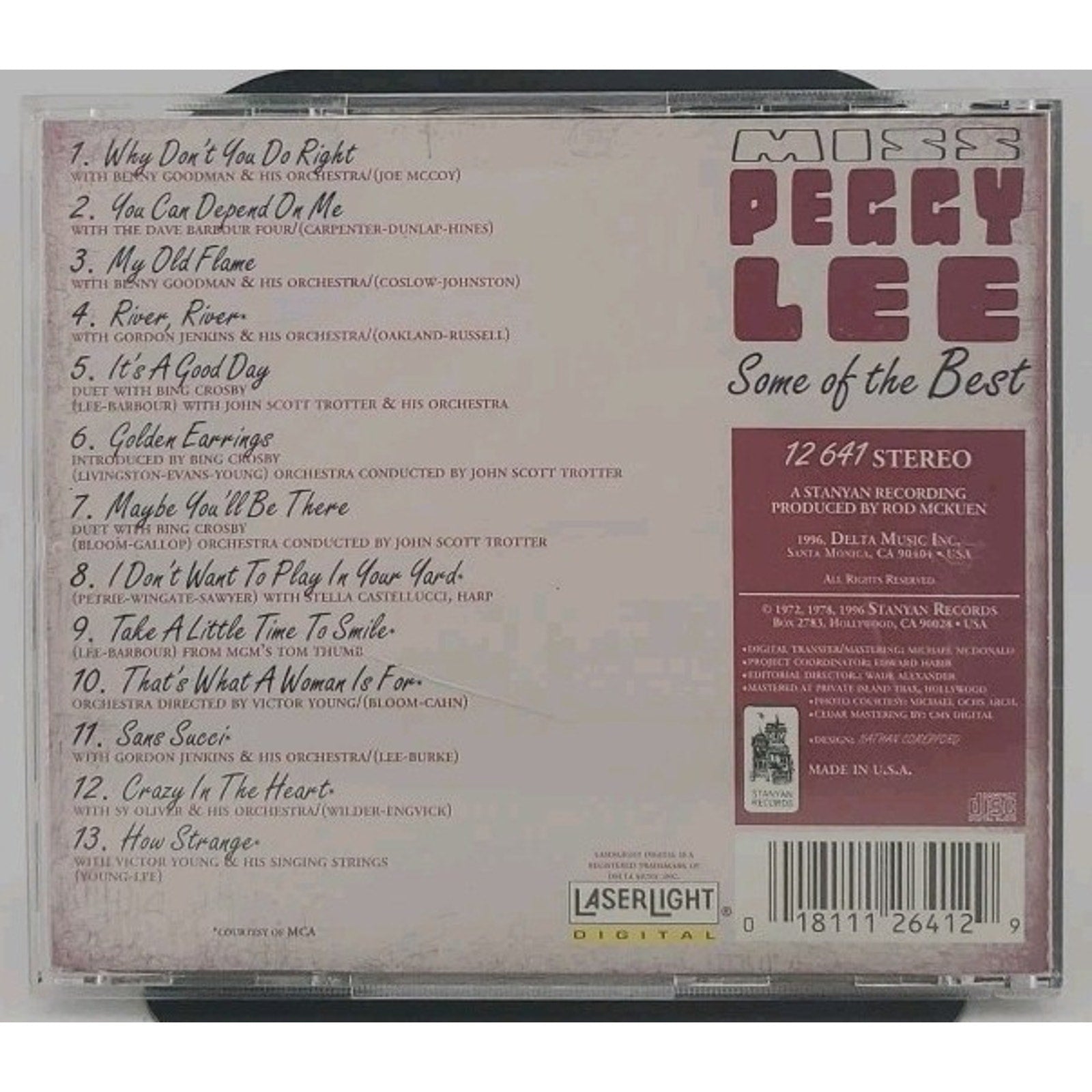 Some of the Best by Peggy Lee (Vocals) (CD, Sep-1996, Laserlight)