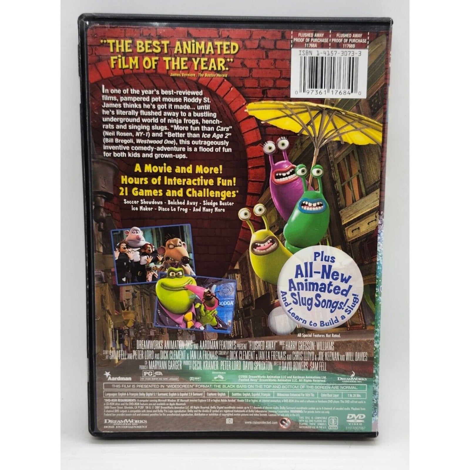 Flushed Away (DVD, 2007, Widescreen Sensormatic)