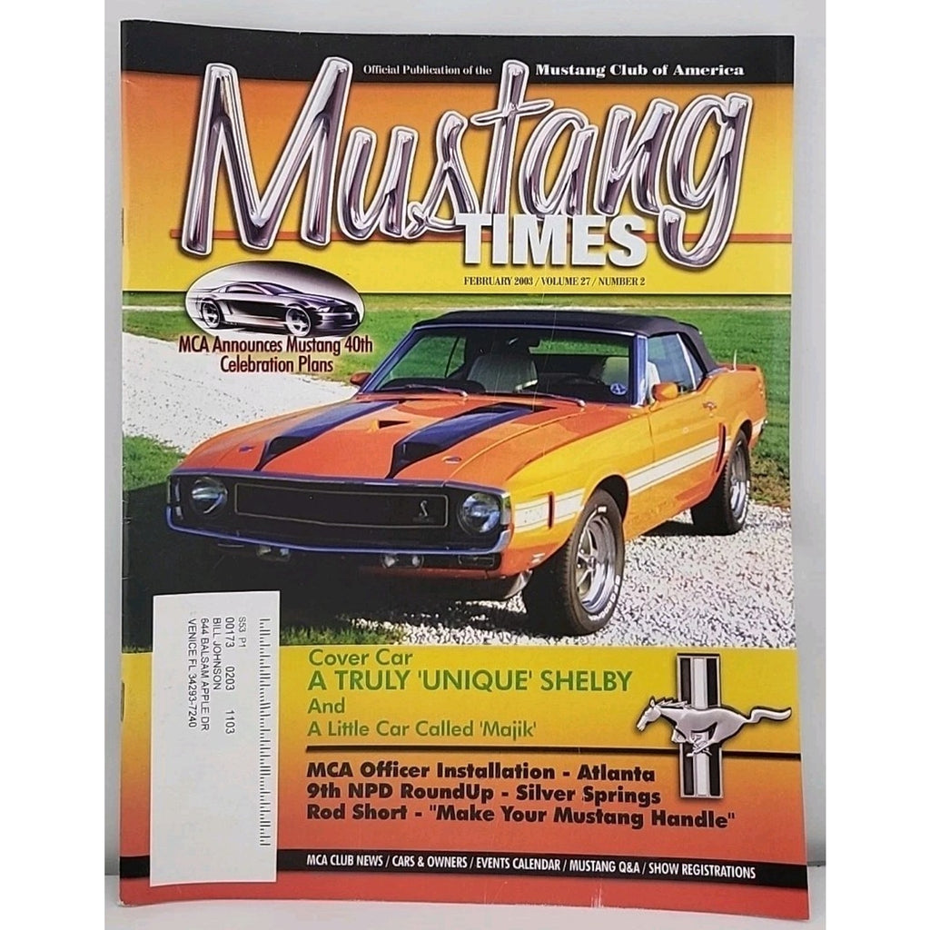 Mustang Times Magazine February 2003 Vol. 27 No. 2