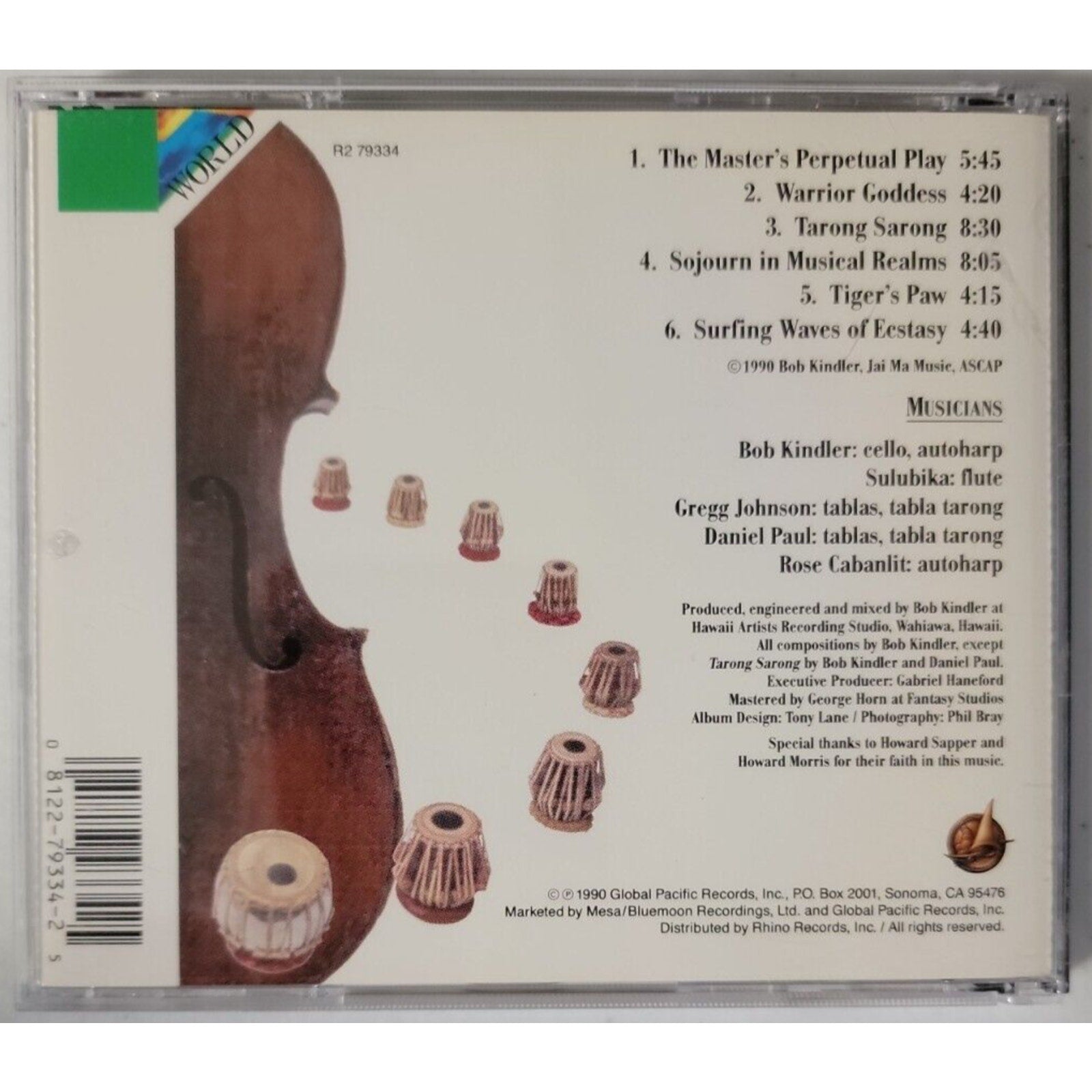 Tiger's Paw by Bob Kindler (CD, Jul-1990, Global Pacific)