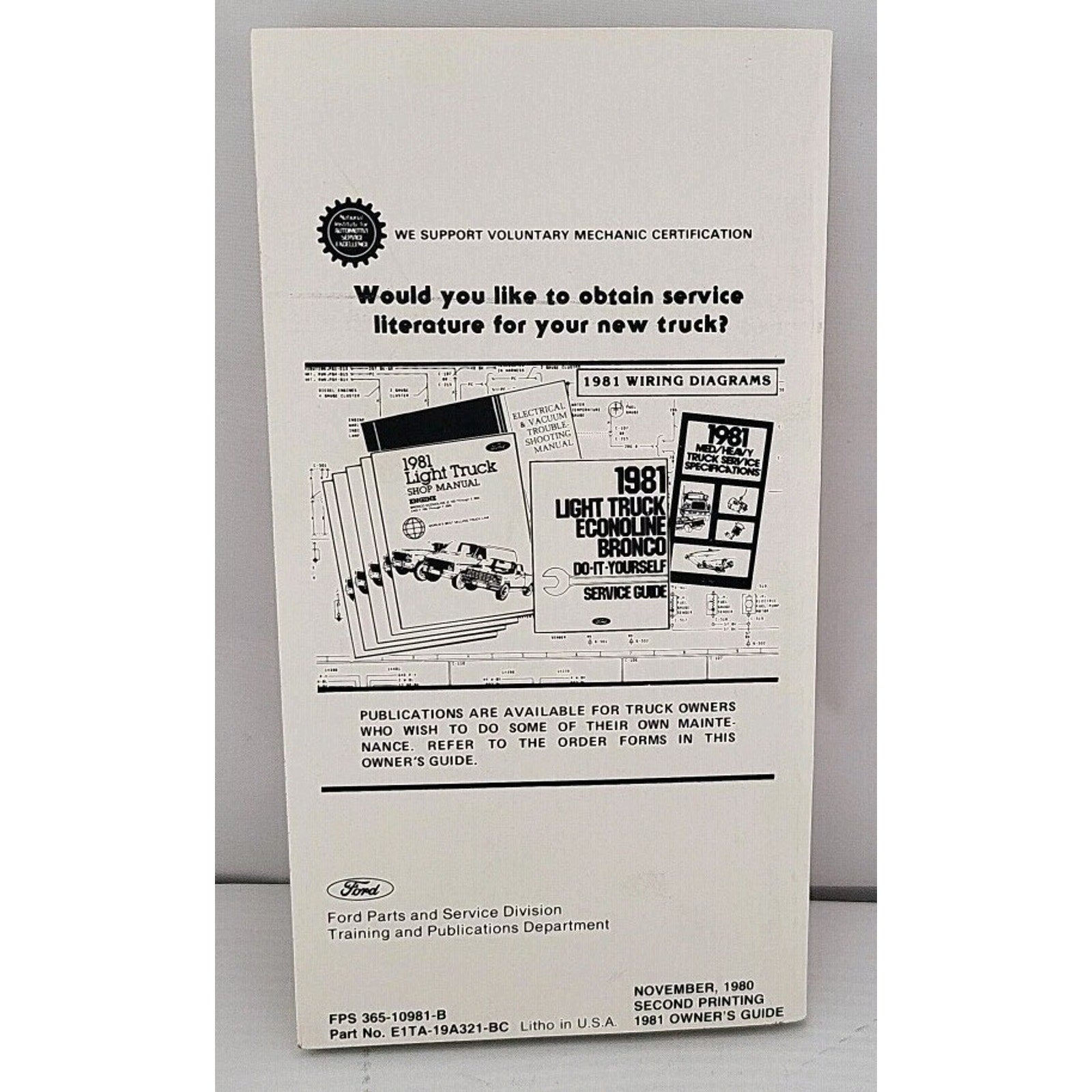 1981 Ford Trucks 100 Thru 350 Series Factory Original Owner’s Guide Manual