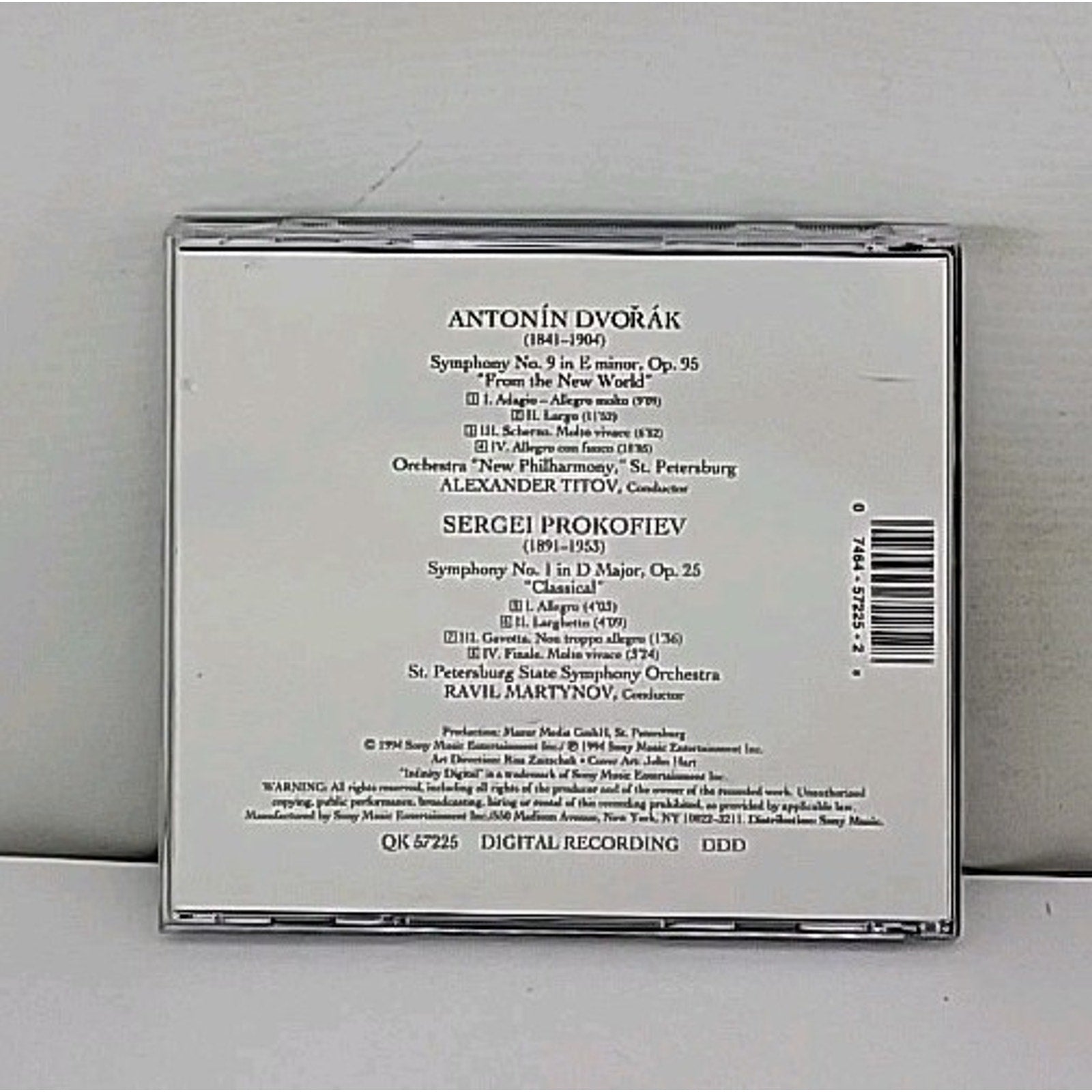 Dvorak: Symphony "From the New World"; Sergei Prokofiev: "Classical" Symphony CD