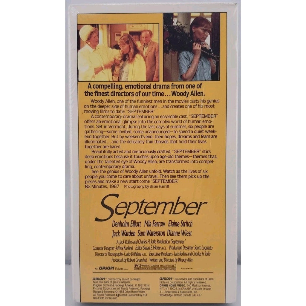 September (VHS, 1992) *Brand New*