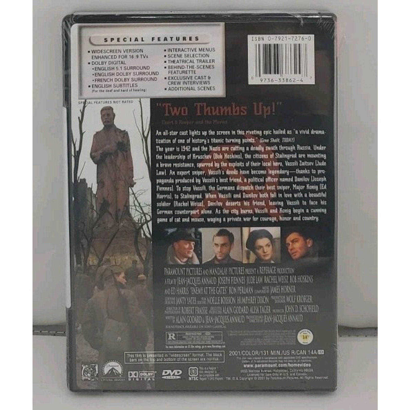 Enemy at the Gates (DVD, 2001) *Brand New*