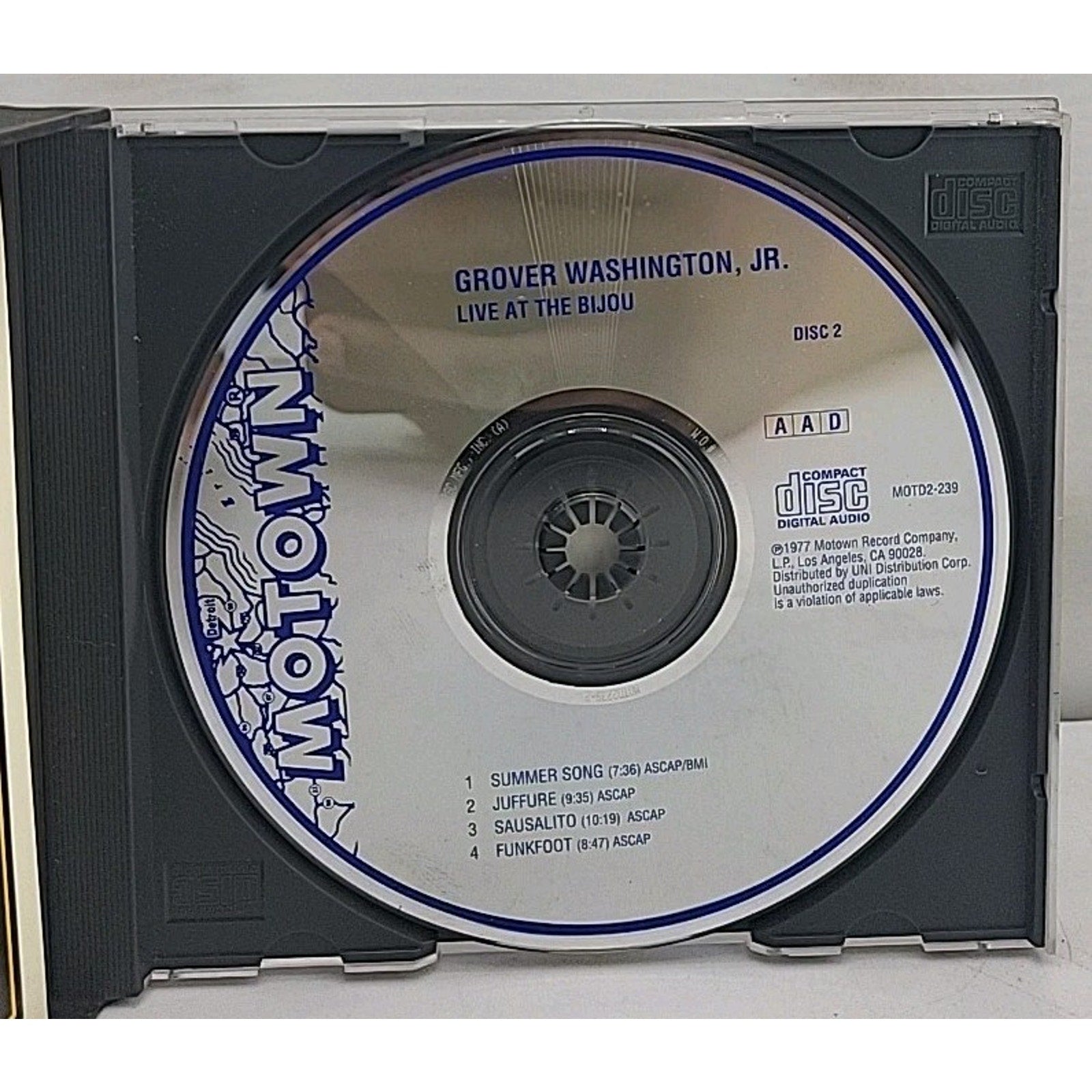 Live at the Bijou by Grover Washington, Jr. (CD, Oct-1999, Hip-O)