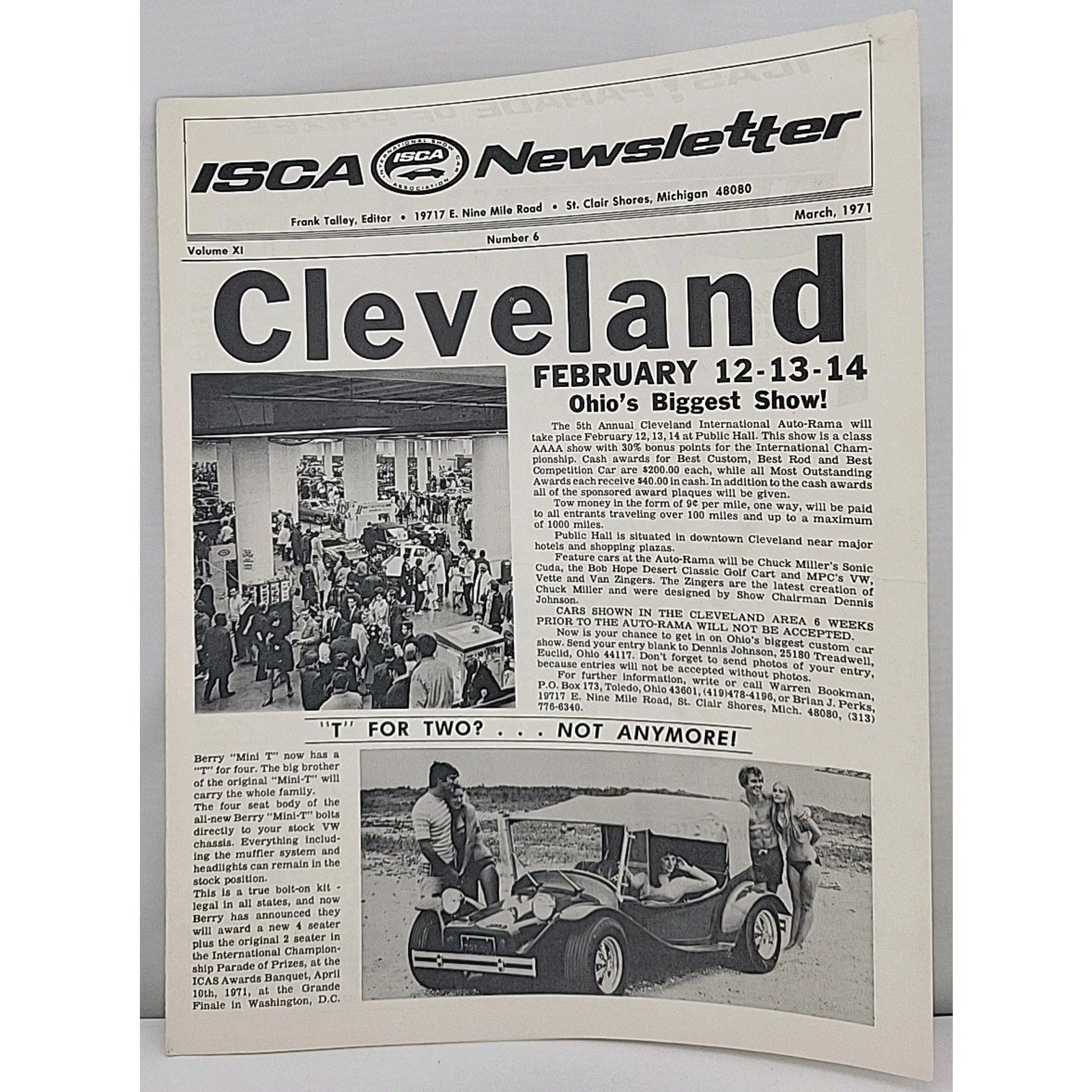 ISCA Newsletter March 1971 Volume XI Number 6