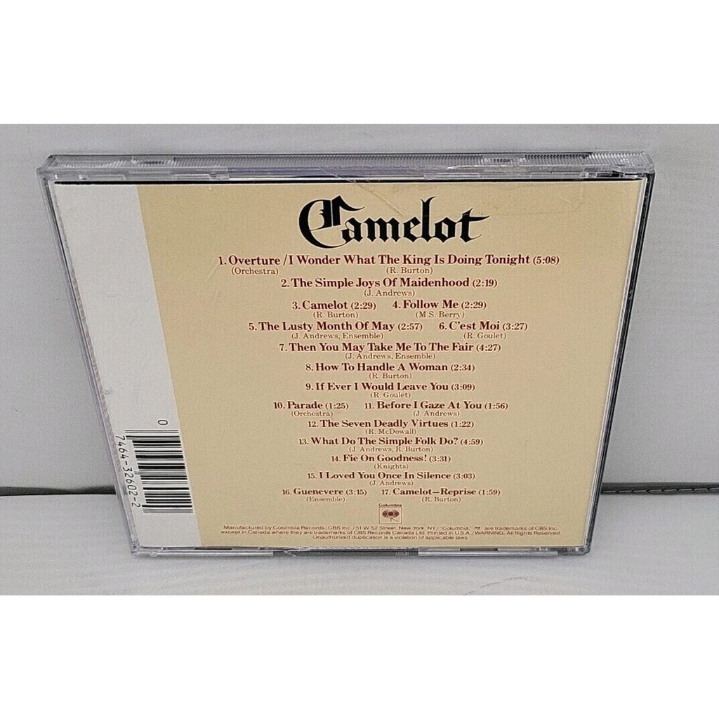 Camelot Original Broadway Cast CD 1990, Columbia Julie Andrews Goulet Burton
