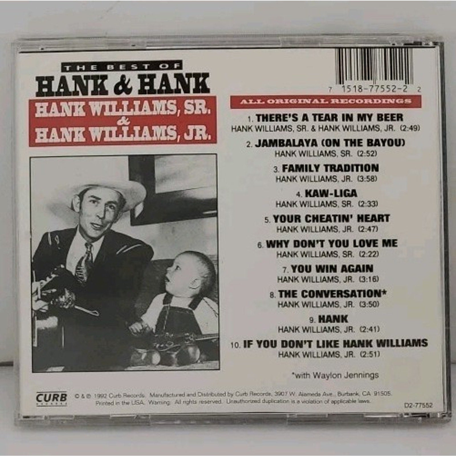 Best of Hank & Hank by Williams Jr, Hank / Williams Sr, Hank (CD, 1992)