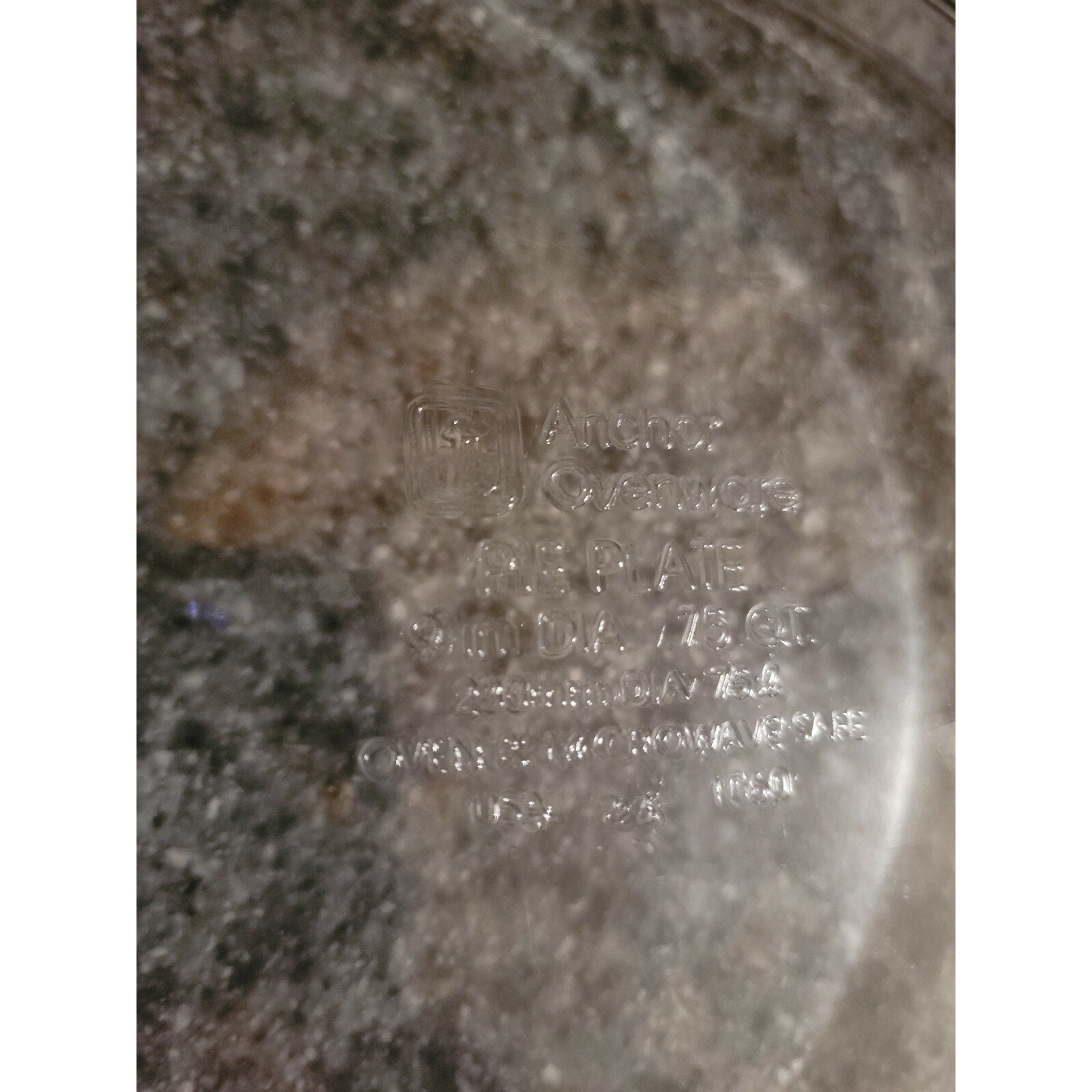 Vintage Anchor Ovenware Clear Glass 9" Pie Plate #1060