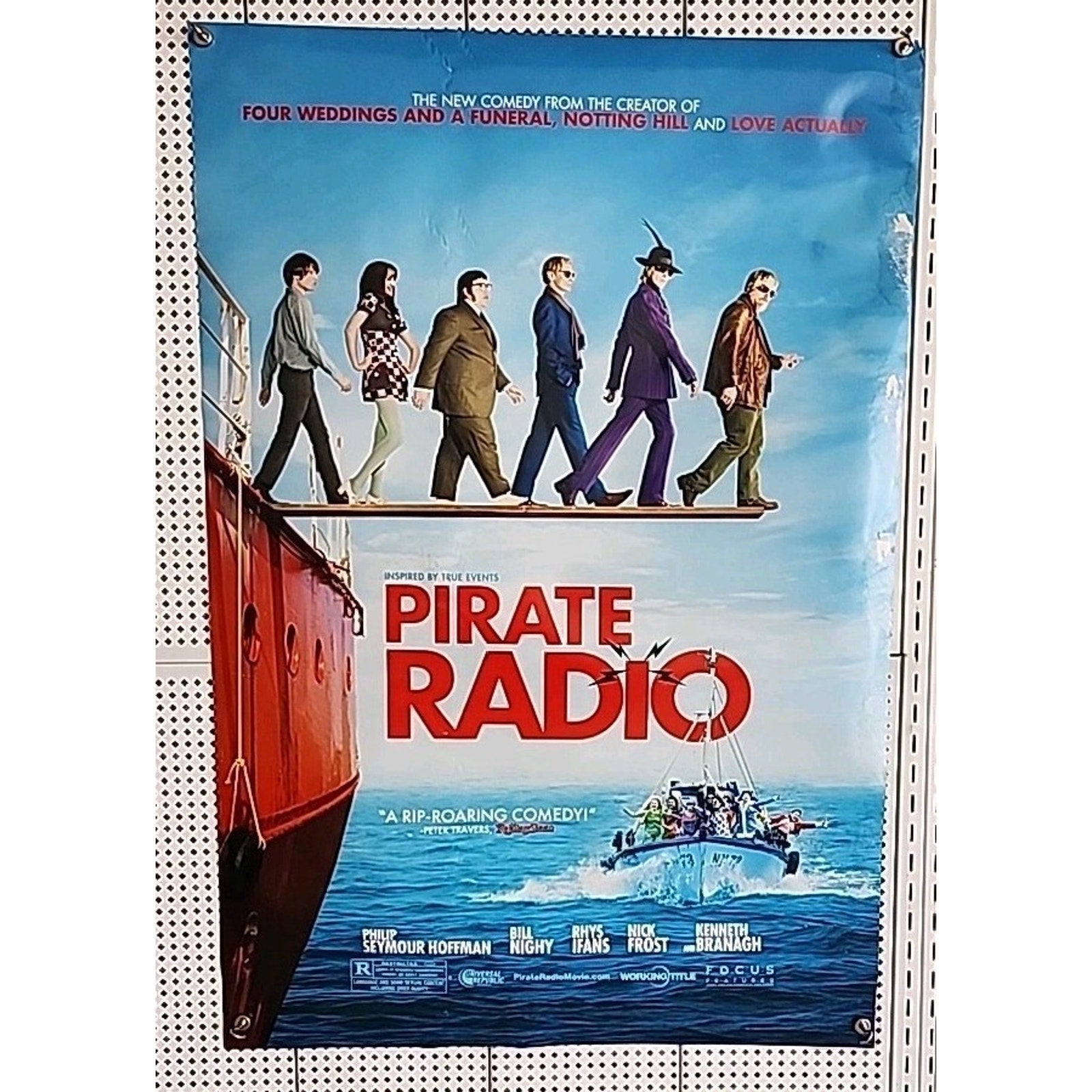 Pirate Radio Original Movie Poster 27 x 40 Philip Seymour Hoffman, Bill Nighy.