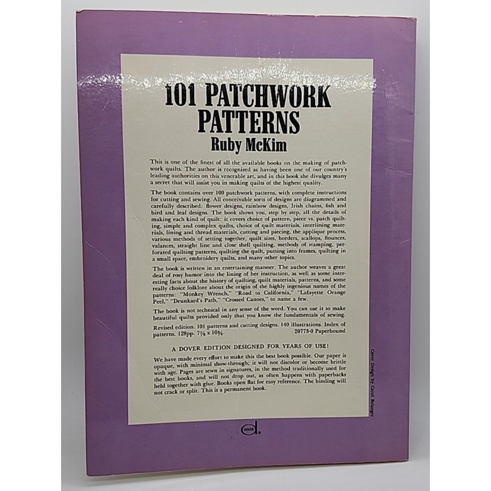 101 Patchwork Patterns 1962 Quilt Book Ruby McKim Paperback How To