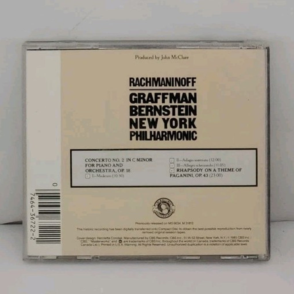 Piano Concerto 2 / Rhapsody on Theme of Paganini by Leonard Bernstein (CD, 1990)