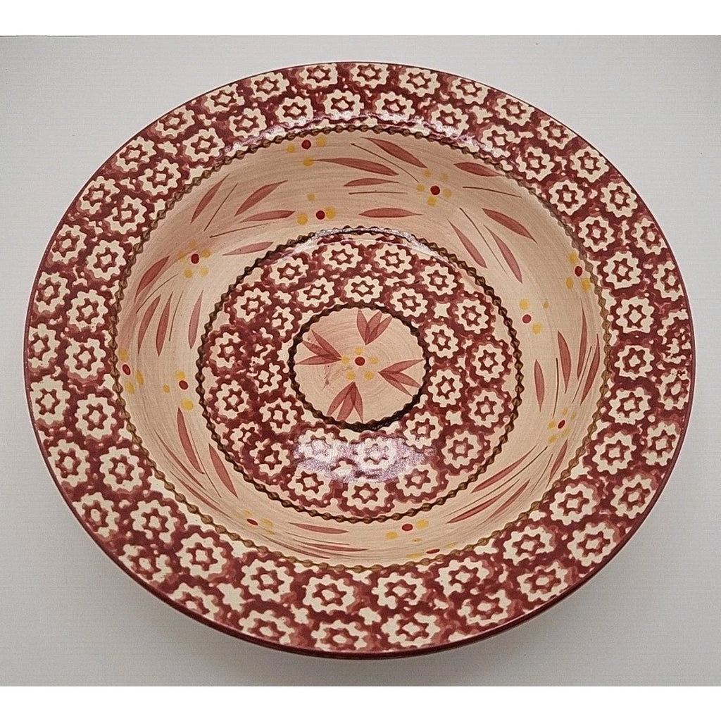 Temptations Old World Red Rim Soup Bowls (3)