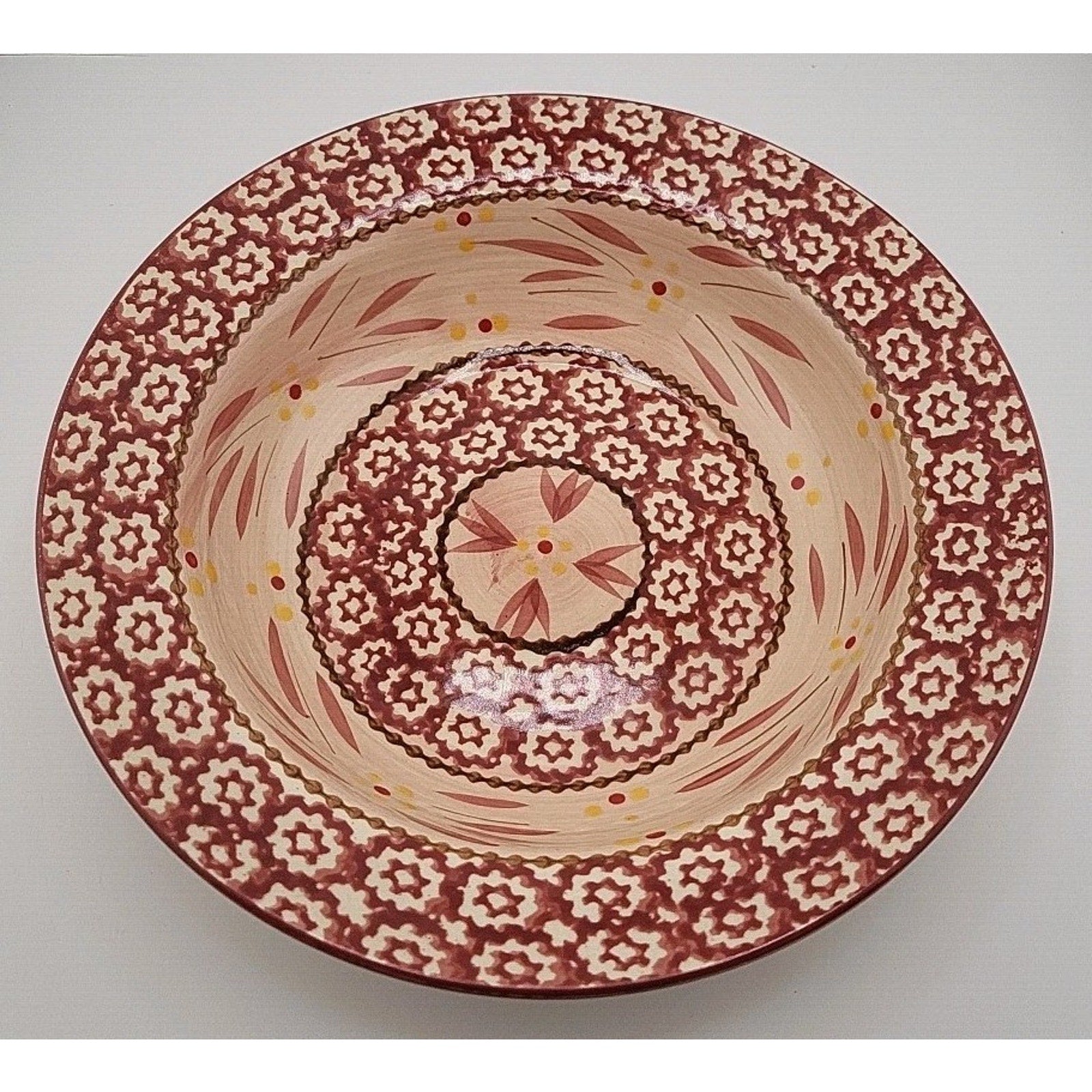 Temptations Old World Red Rim Soup Bowls (3)