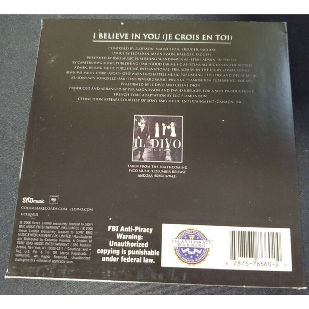 Il Divo Celine Dion I Believe In You (Je Crois En Toi) (CD)