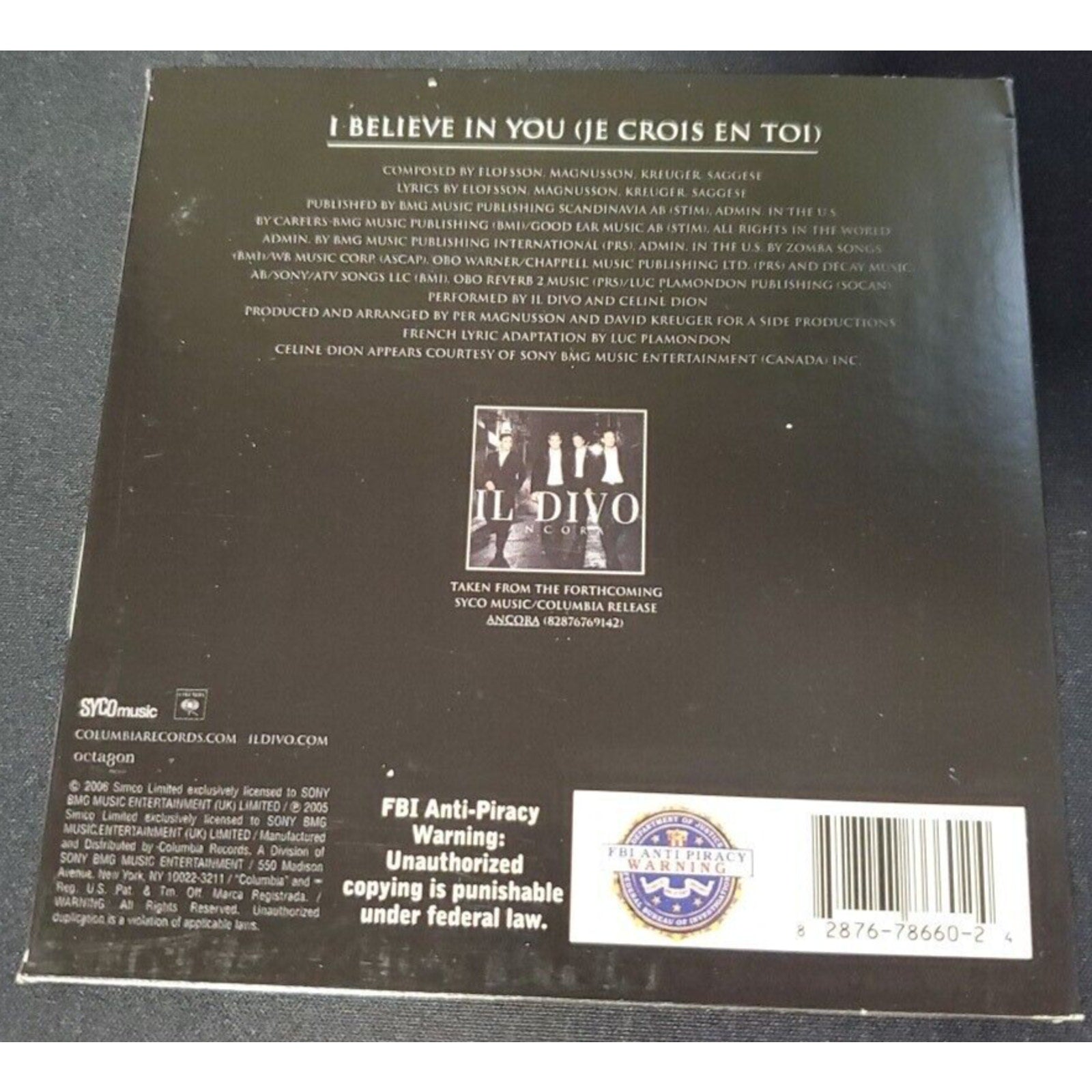 Il Divo Celine Dion I Believe In You (Je Crois En Toi) (CD)