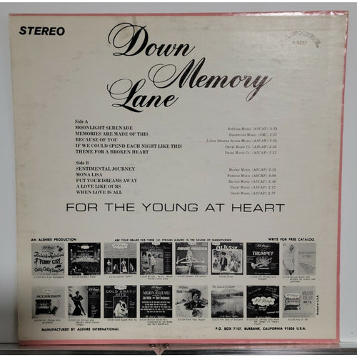 101 Strings – Down Memory Lane (For The Young At Heart) (Vinyl)