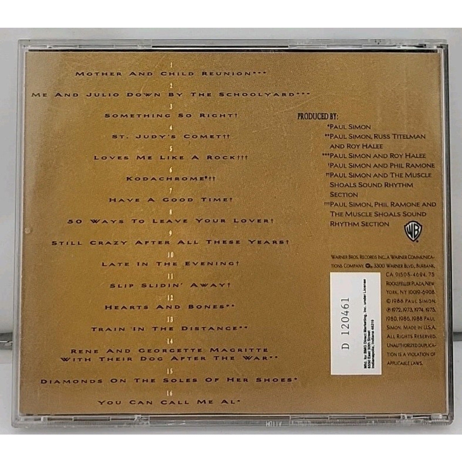 Paul Simon – Negotiations And Love Songs 1971-1986 (CD, 1988)