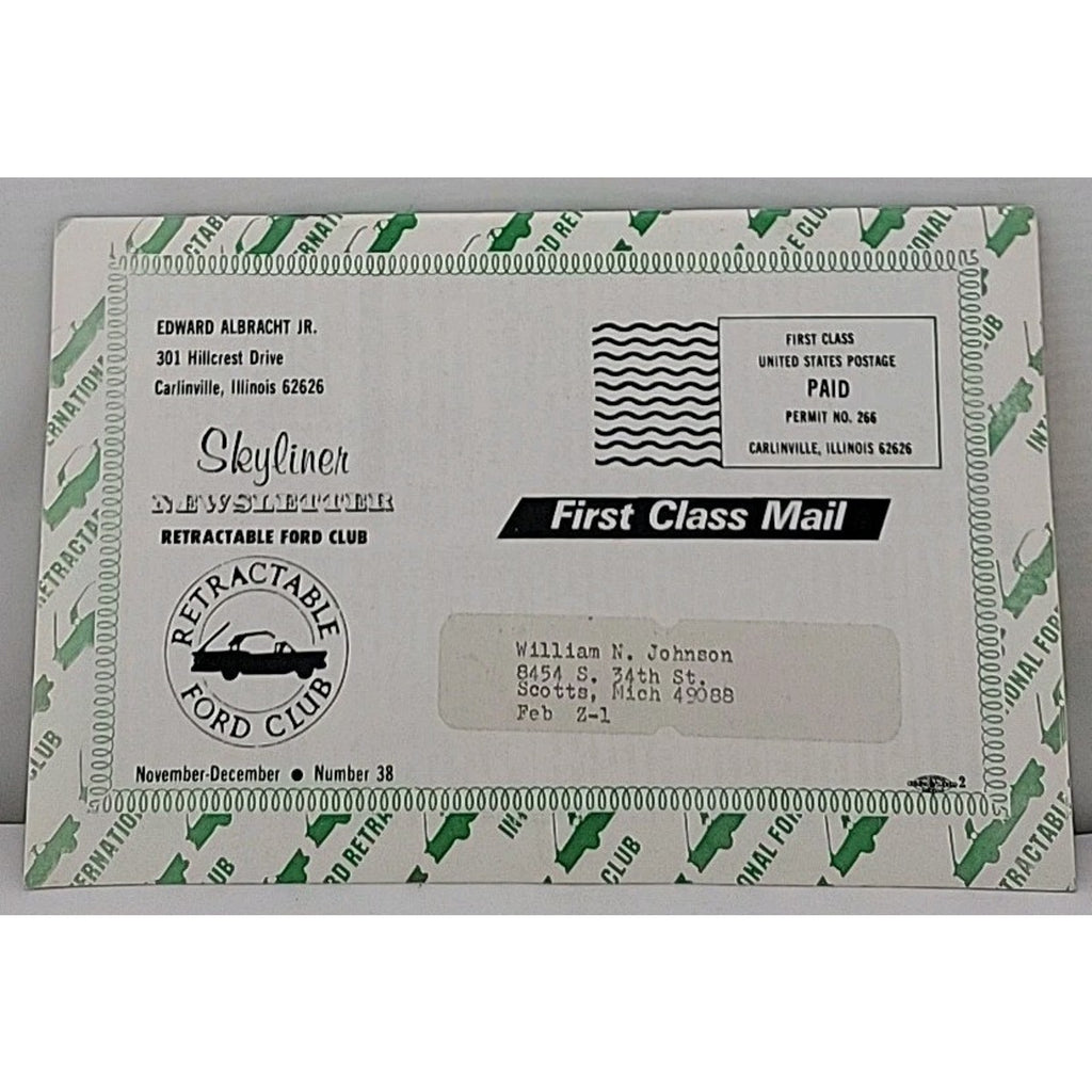 Skyliner Newsletter - Retractable Ford Club #38 - November-December