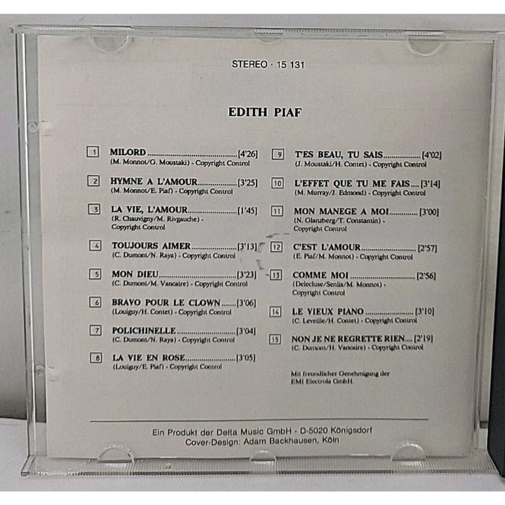 Edith Piaf CD LaserLight Digital 15 131 La Vie En Rose Non Je Ne Regrette Rien