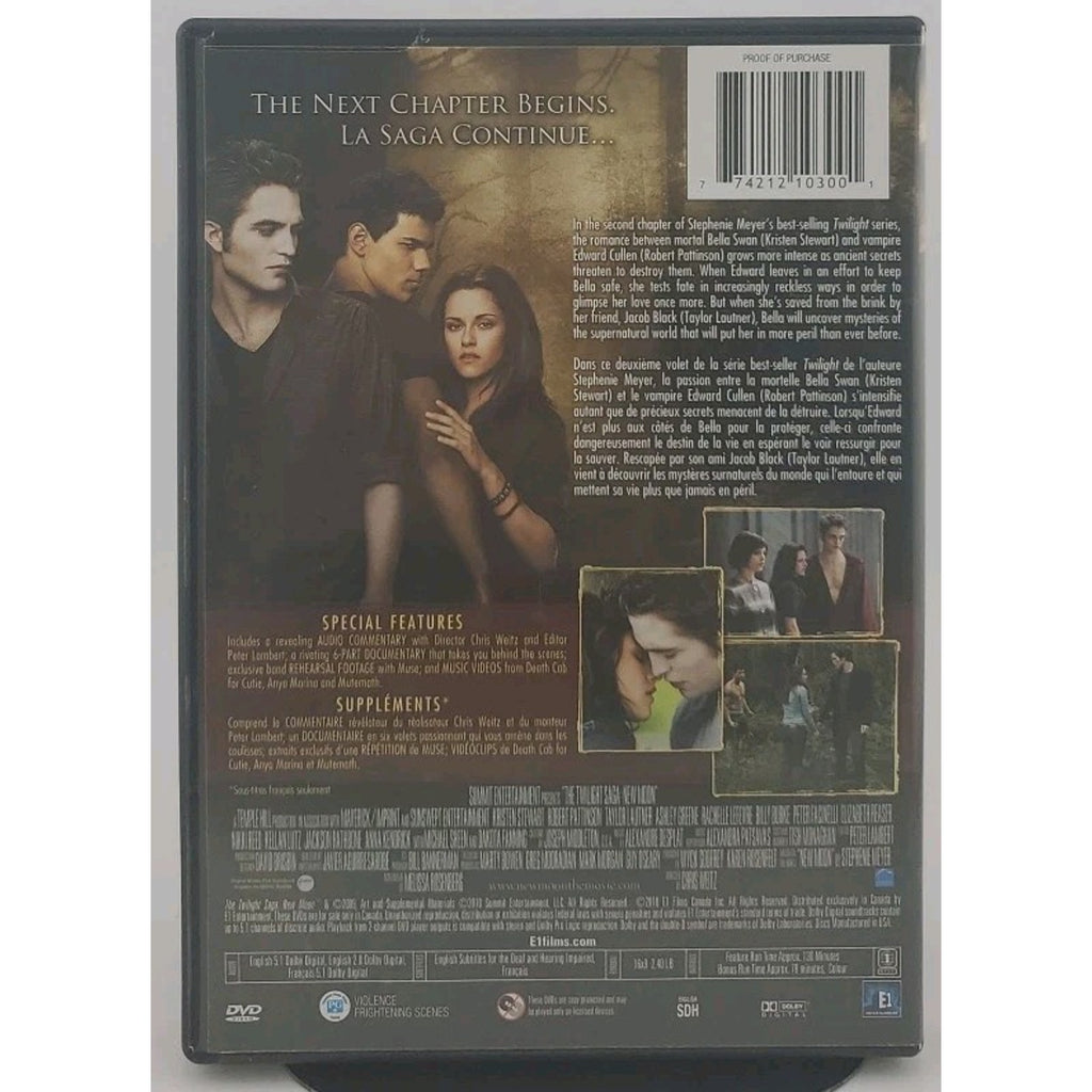 The Twilight Saga: New Moon (DVD, 2010, Canadian)
