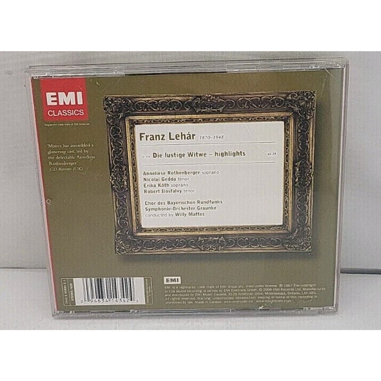 Lehár: Lustige Witwe Mattes CD