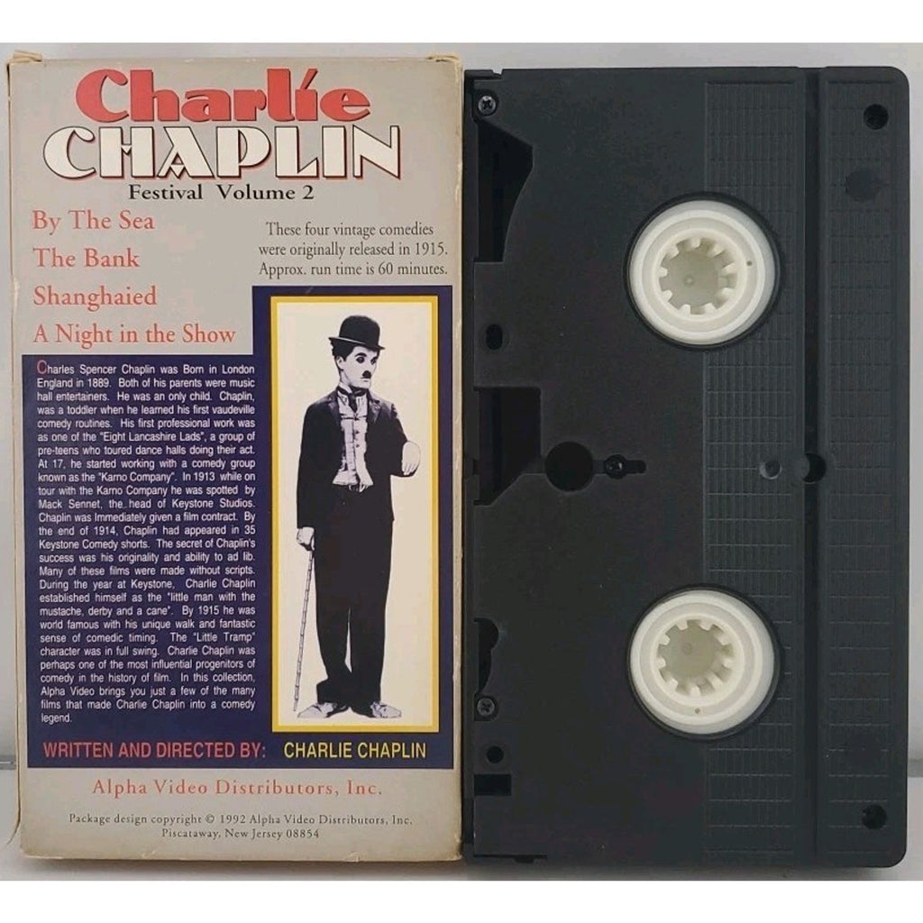 Charlie Chaplin Festival Volume 2 (VHS, 1992) By The Sea - The Bank - Shanghaied