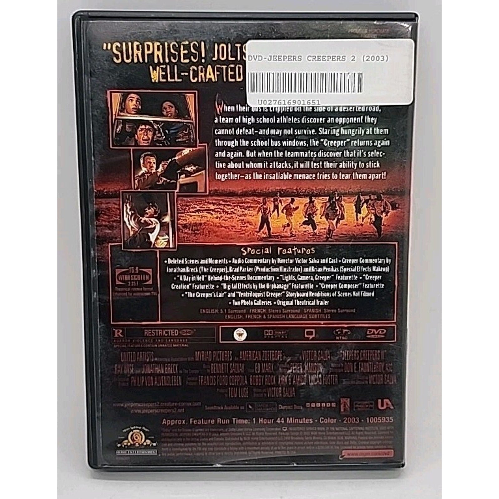 Jeepers Creepers 2 (DVD, 2003, Special Edition Lenticular)