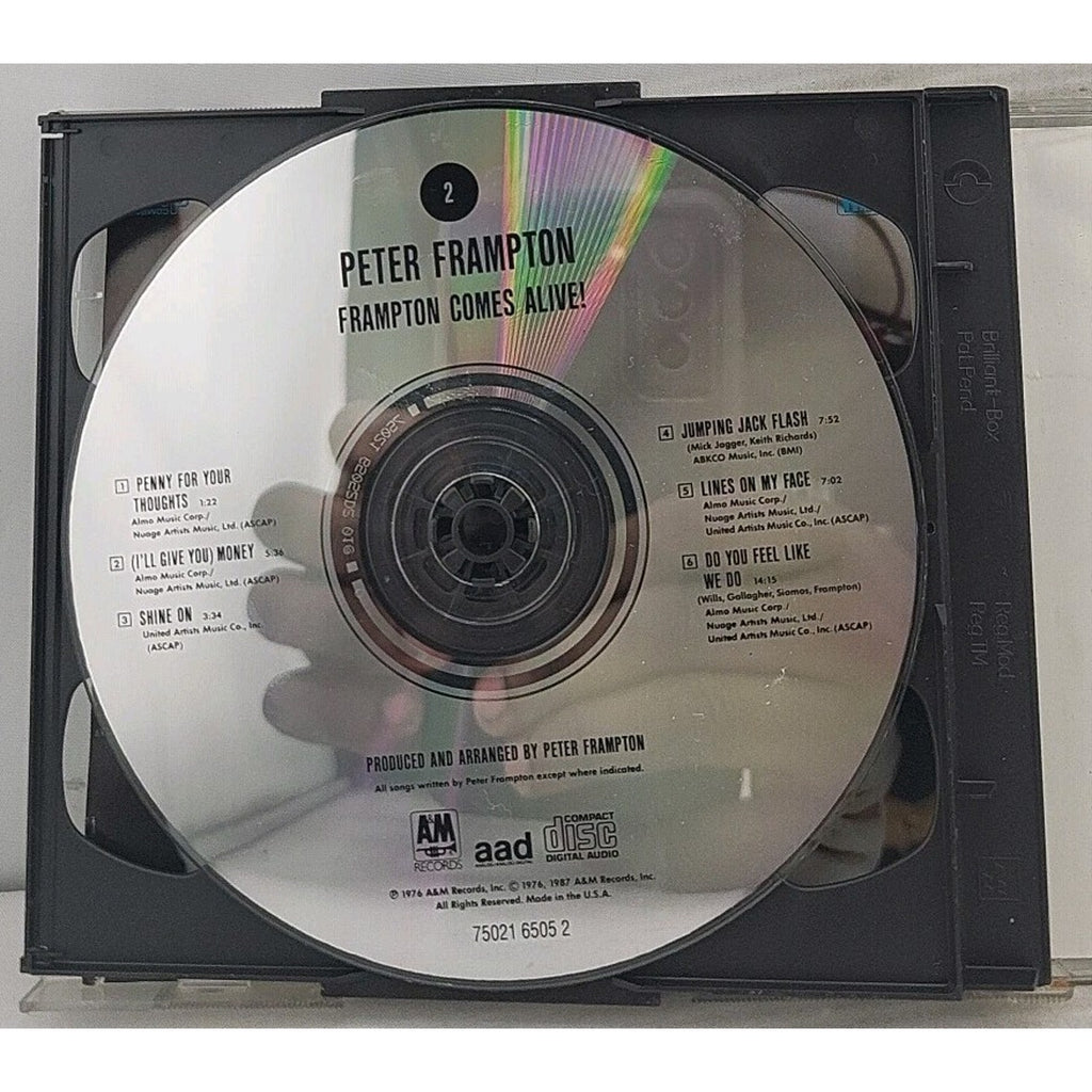 Frampton Comes Alive! by Peter Frampton (CD, Oct-1987, 2 Discs, Pop-u.s.)