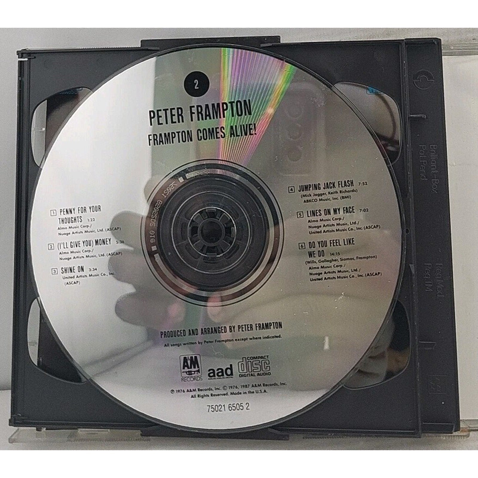 Frampton Comes Alive! by Peter Frampton (CD, Oct-1987, 2 Discs, Pop-u.s.)