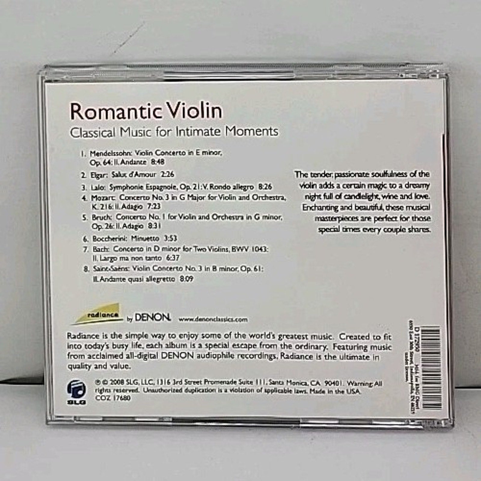 Romantic Violin - Classical Music For Intimate Moments CD