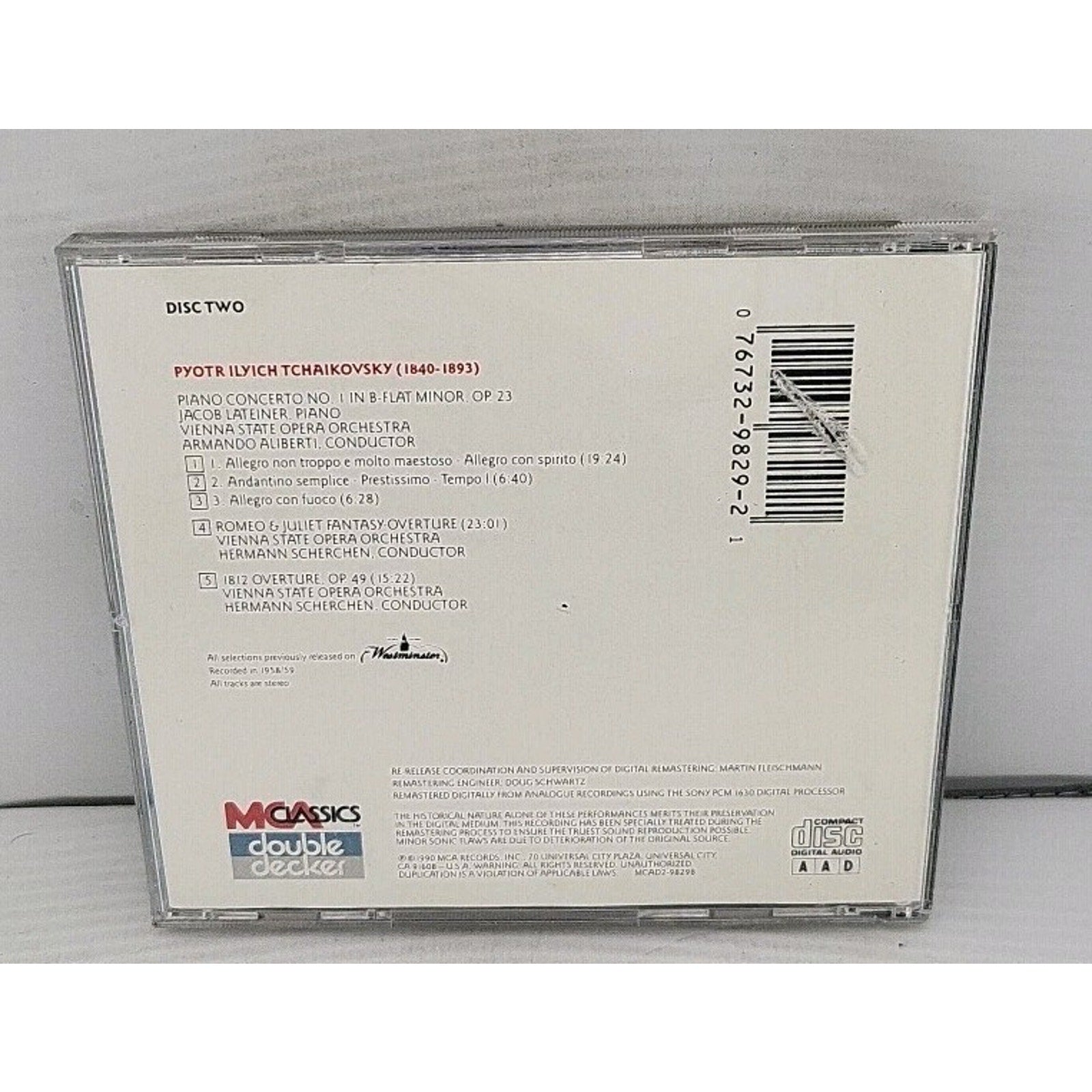 Tchaikovsky: Piano Concerto No 1 in B-Flat Minor Romeo Juliet CD