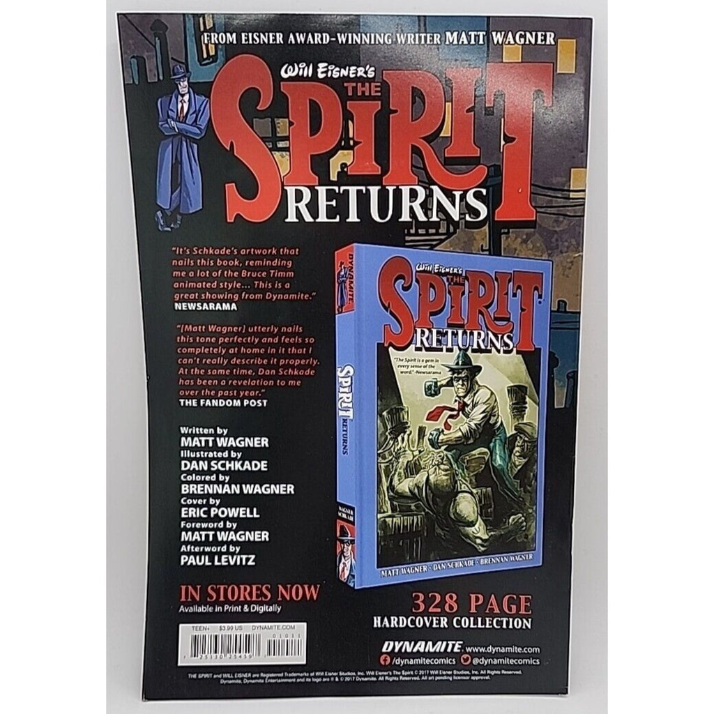 Spirit The Corpse-Makers #1 Dynamite Entertainment Comics 2017