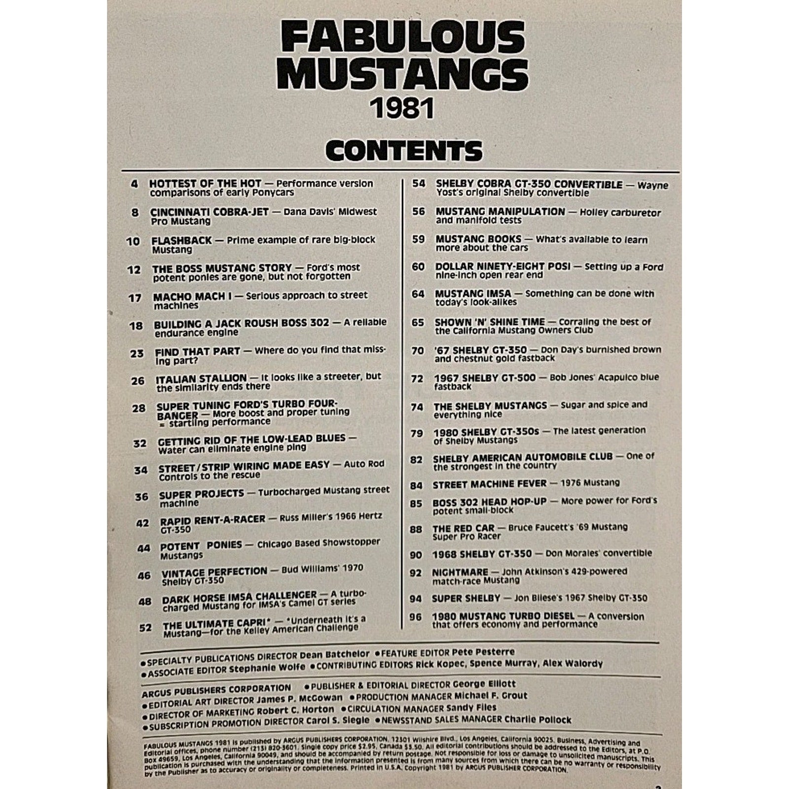 Fabulous Mustangs Magazine 1981