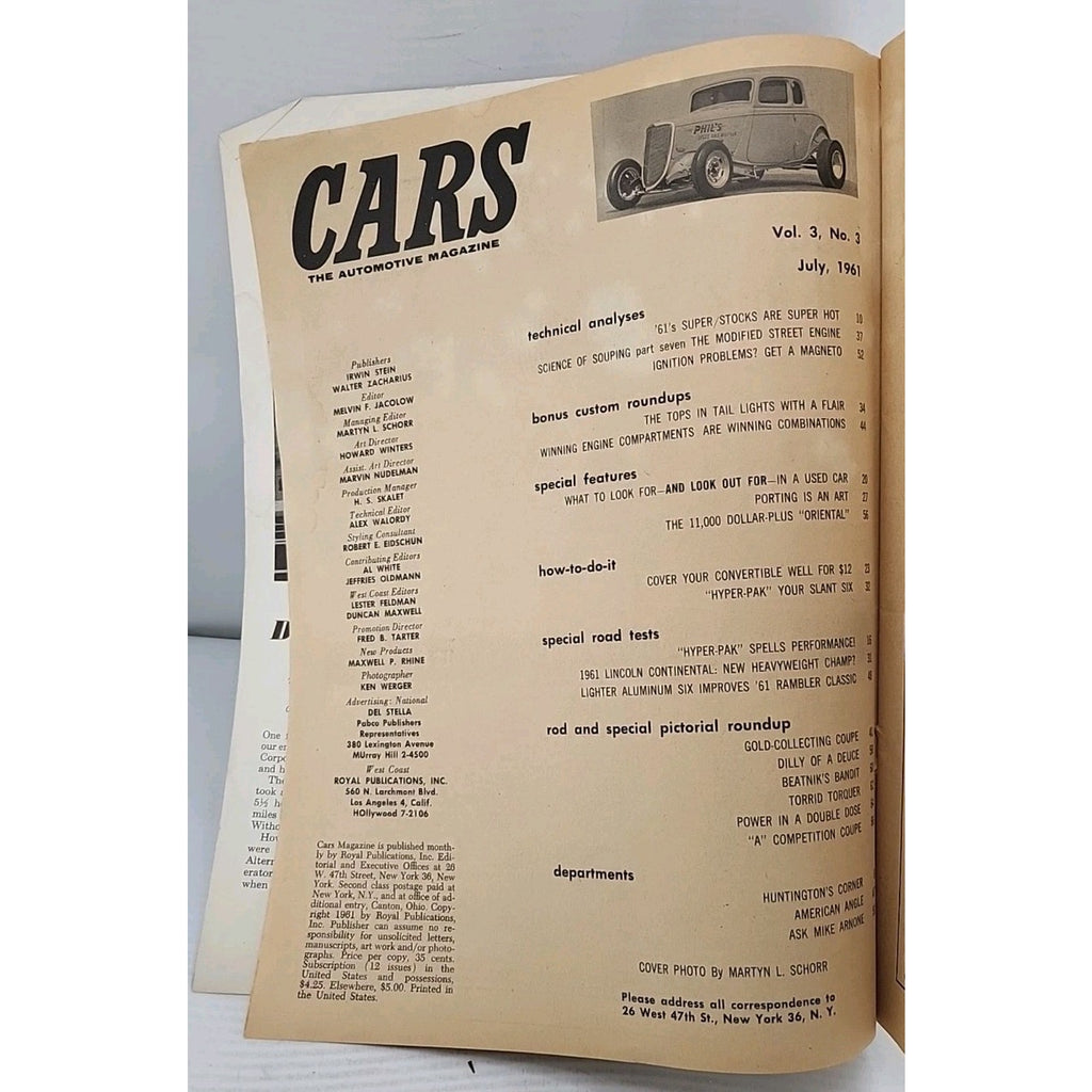 Cars Automotive Magazine July 1961