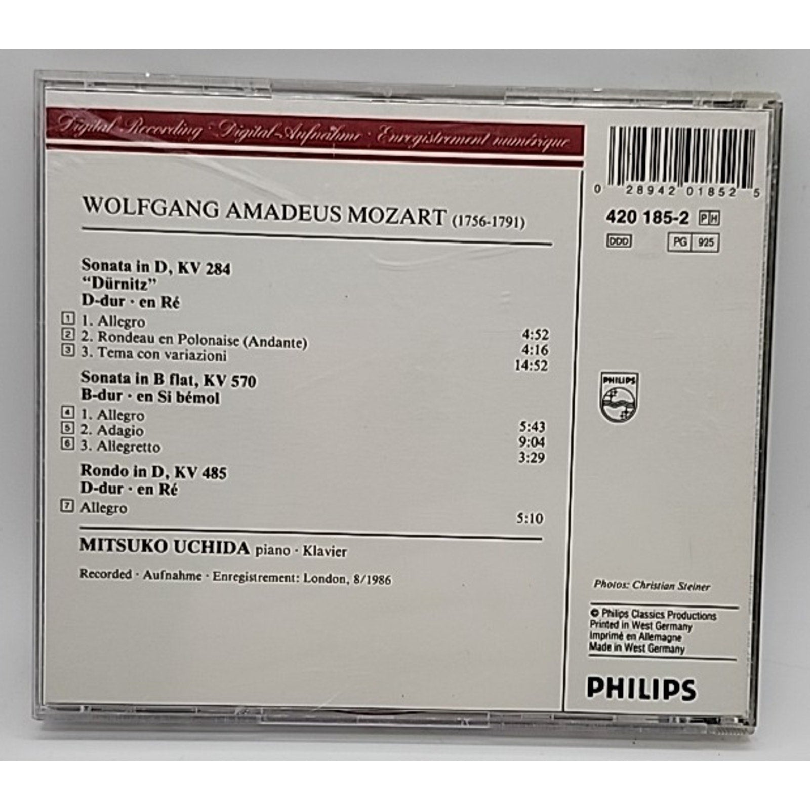 Mozart: Piano Sonatas Kv 284 & 570, by Uchida, Mitsuko (CD, 2009)