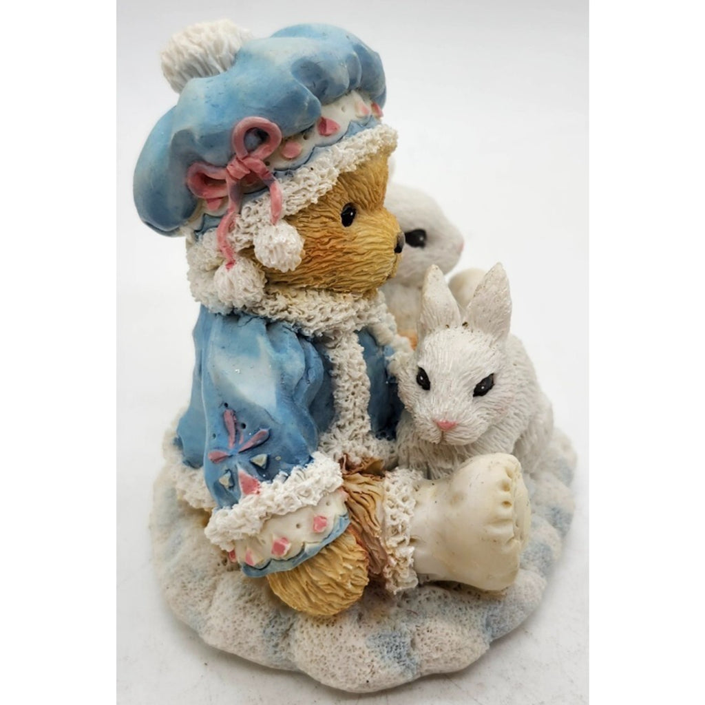 1994 Cherished Teddies 622818 Sonja Holiday Cuddles w/ Rabbits Bear Figurine
