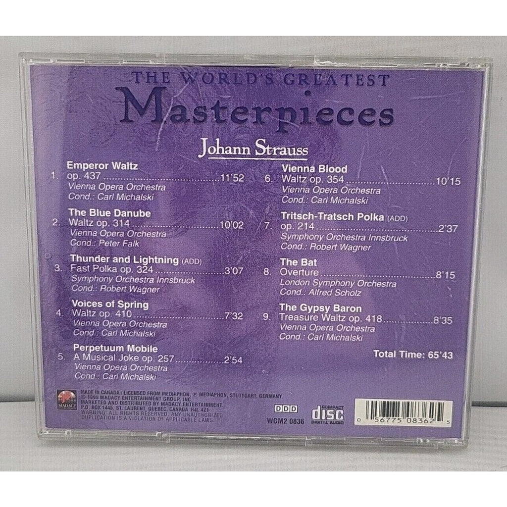 Johann Strauss: 1825-1899 (CD, 1999, Made In Canada, Madacy)